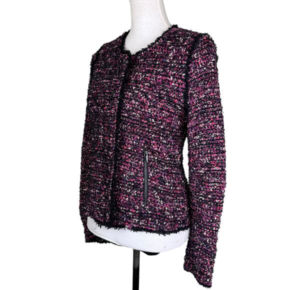 White House Black Market WHBM Amalfi Pink Kiss Tweed Button Blazer Office Jacket - Picture 6 of 14